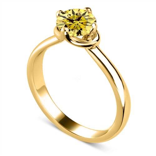 Round Diamond Engagement Ring Yellow Gold