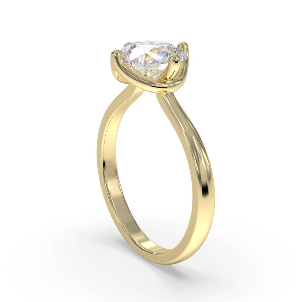 Round Diamond Engagement Ring Yellow Gold