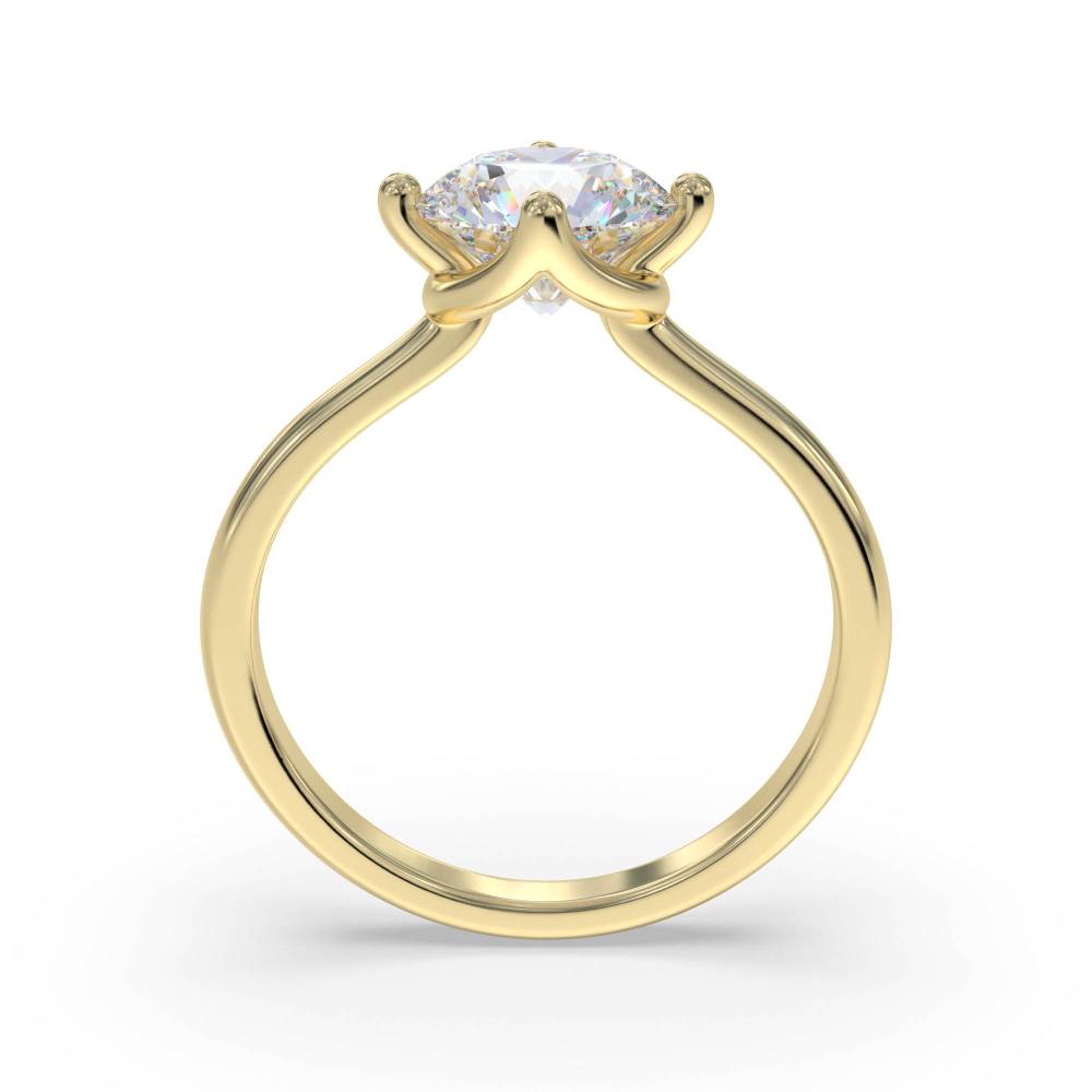 Round Diamond Engagement Ring Yellow Gold