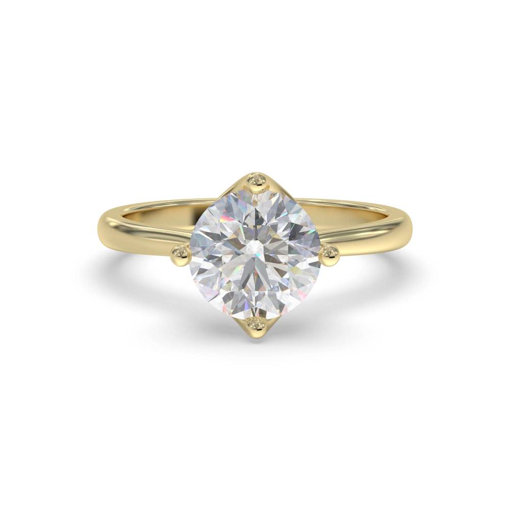 Round Diamond Engagement Ring Yellow Gold