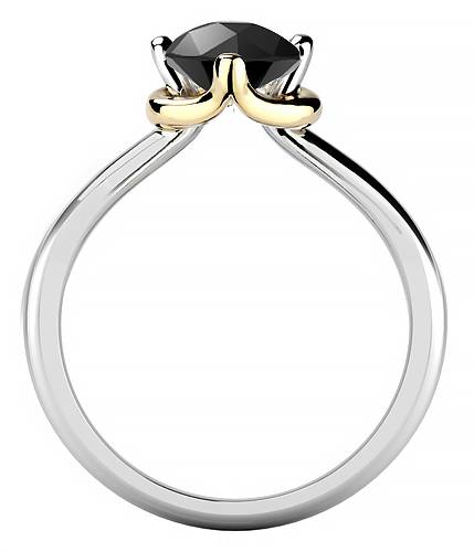 Black Diamond Shoulder Set Ring P