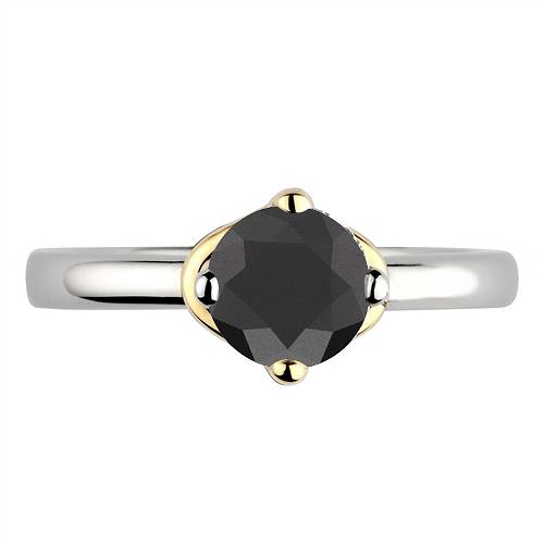 Black Diamond Shoulder Set Ring P