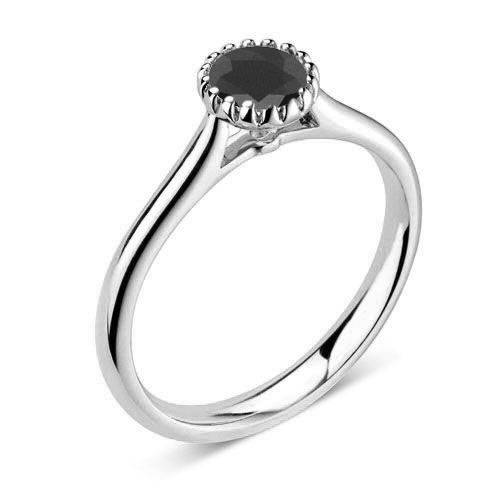 Black Diamond Solitaire Ring P