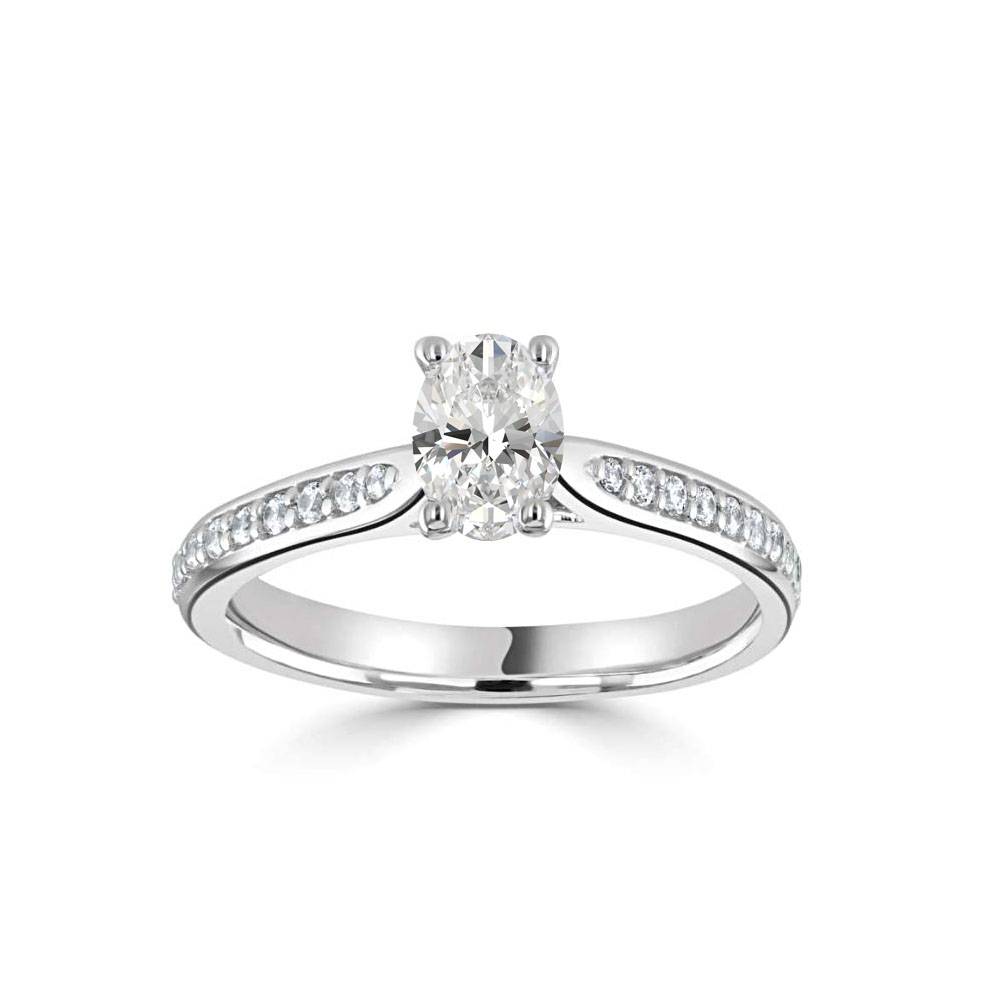 Marquise Diamond Shoulder Set Engagement Ring P