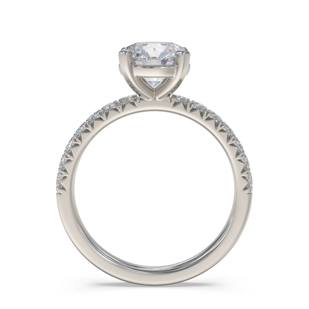 Round Diamond Shoulder Set Ring set in Platinum