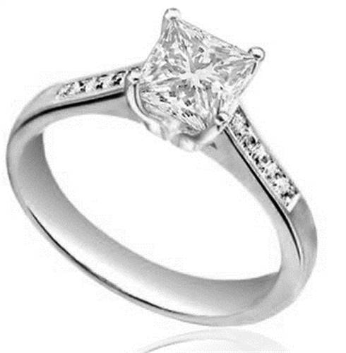 Princess Diamond Shoulder Set Ring W