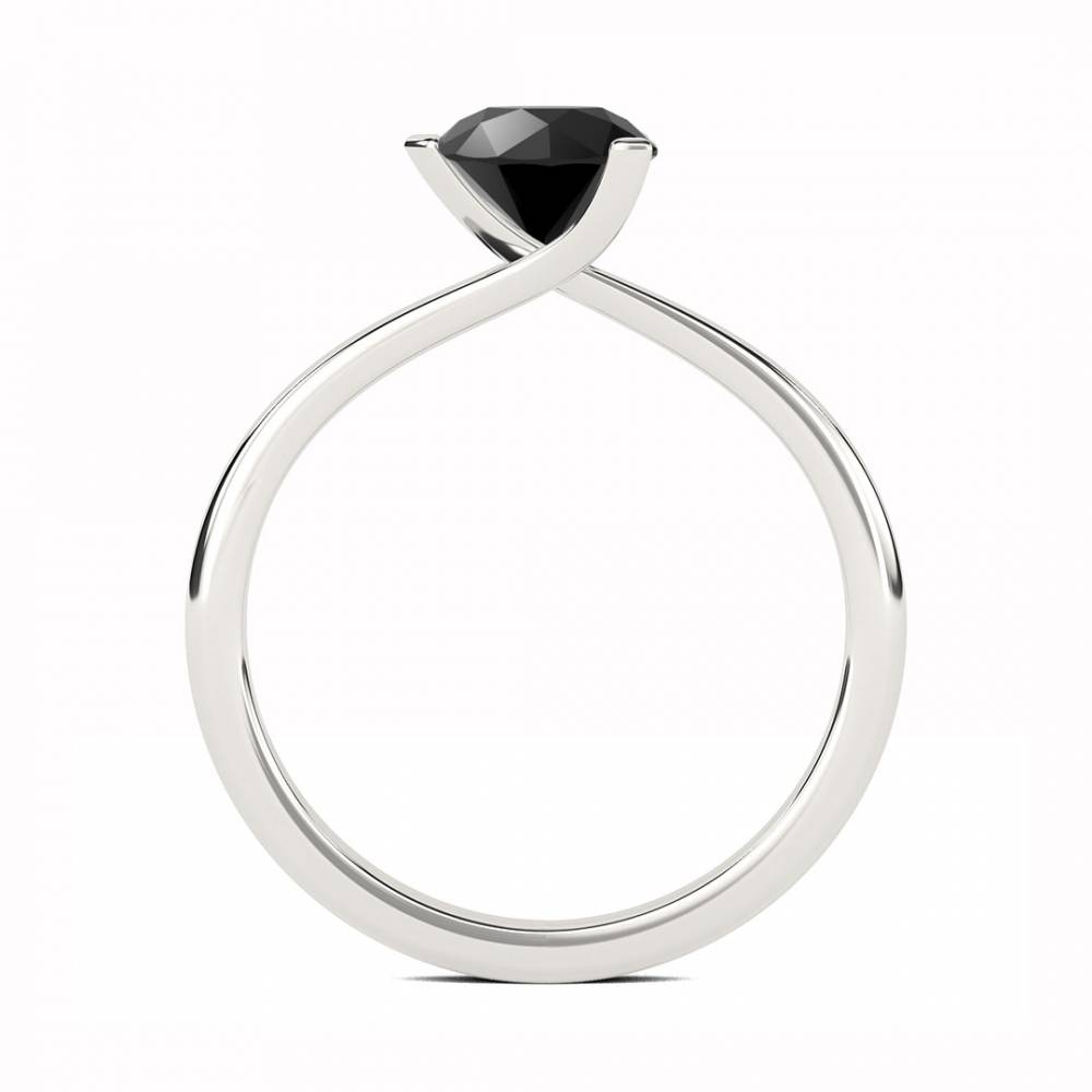 Black Diamond Solitaire Ring P