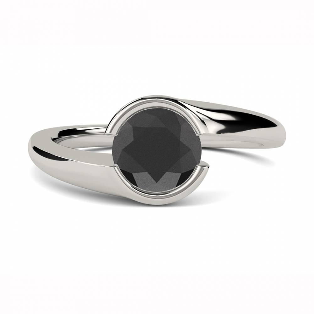 Black Diamond Solitaire Ring P