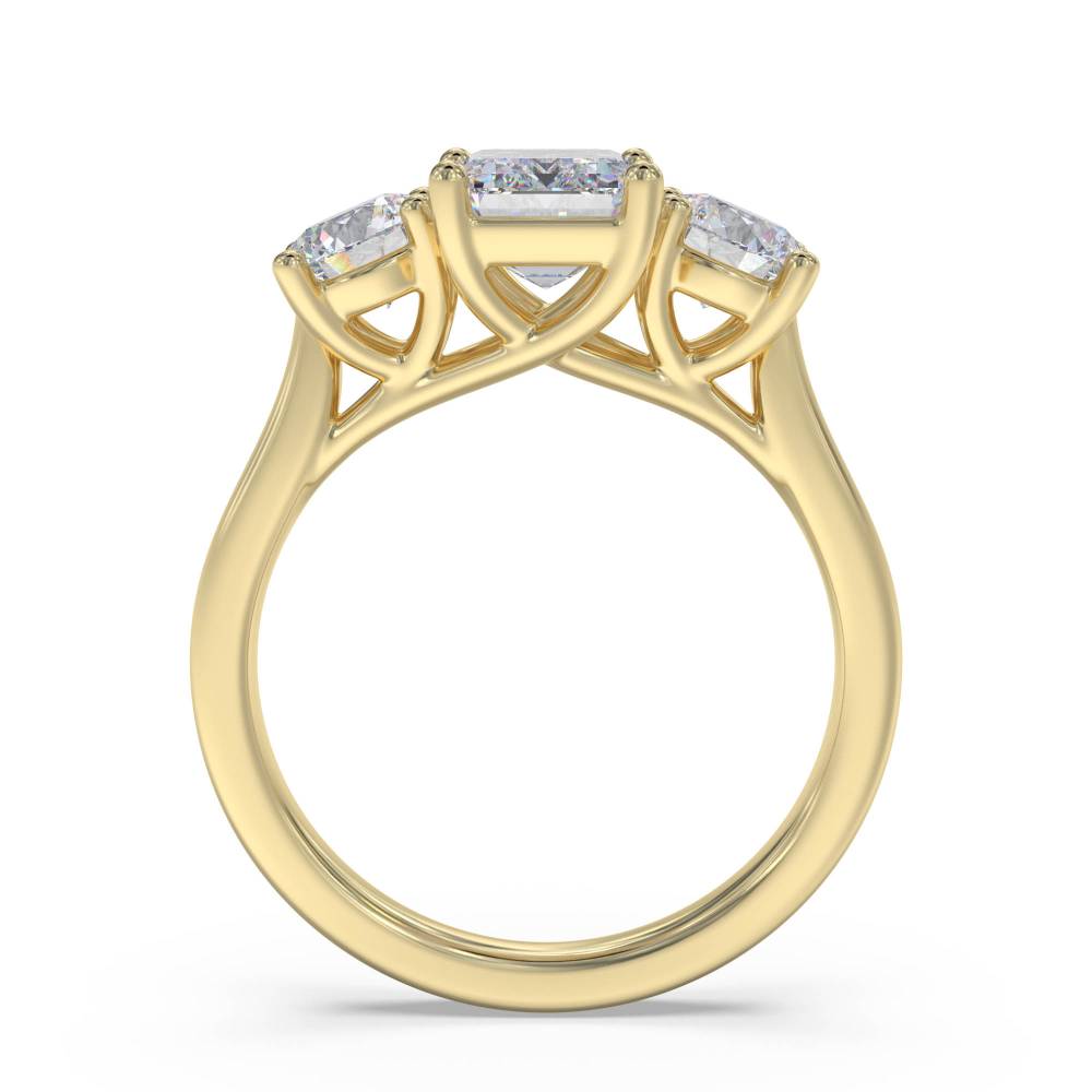 Emerald & Round Diamond Trilogy Ring Image