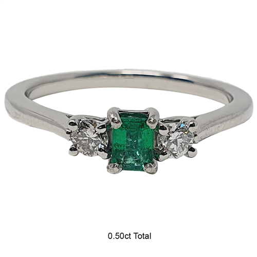 Emerald & Diamond Trilogy Ring
 Image