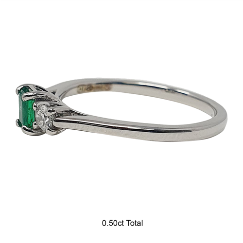 Emerald & Diamond Trilogy Ring
 Image