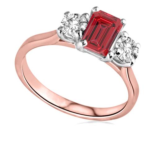 Ruby Emerald And Round Gemstone Image