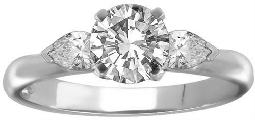 Round & Pear Diamond Trilogy Ring Image