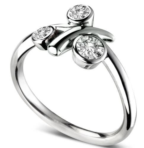 Unique Round Diamond Bubble Dress Ring W