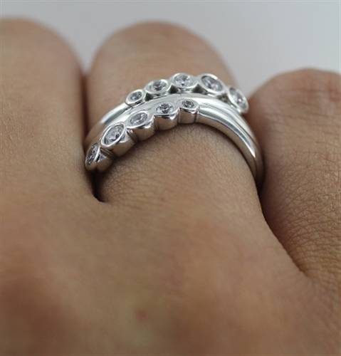 Unique Round Diamond Bubble Dress Ring W