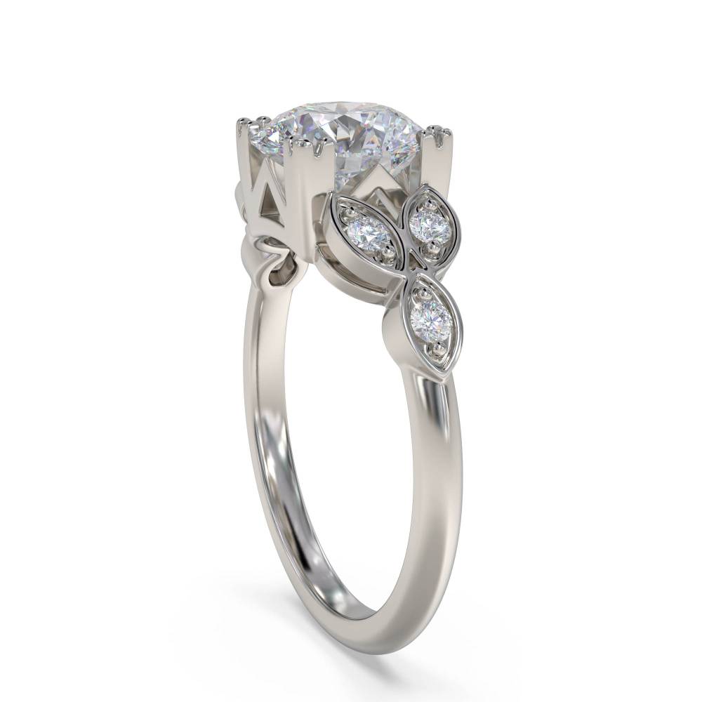 Designer Vintage Round Diamond Ring set in Platinum