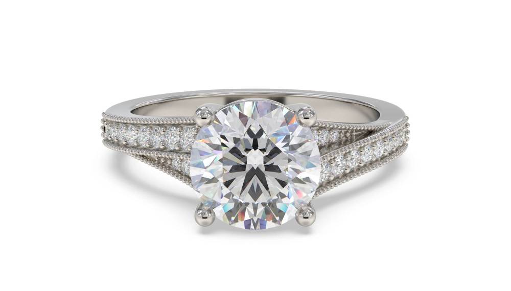 Round Diamond Designer Vintage Ring P