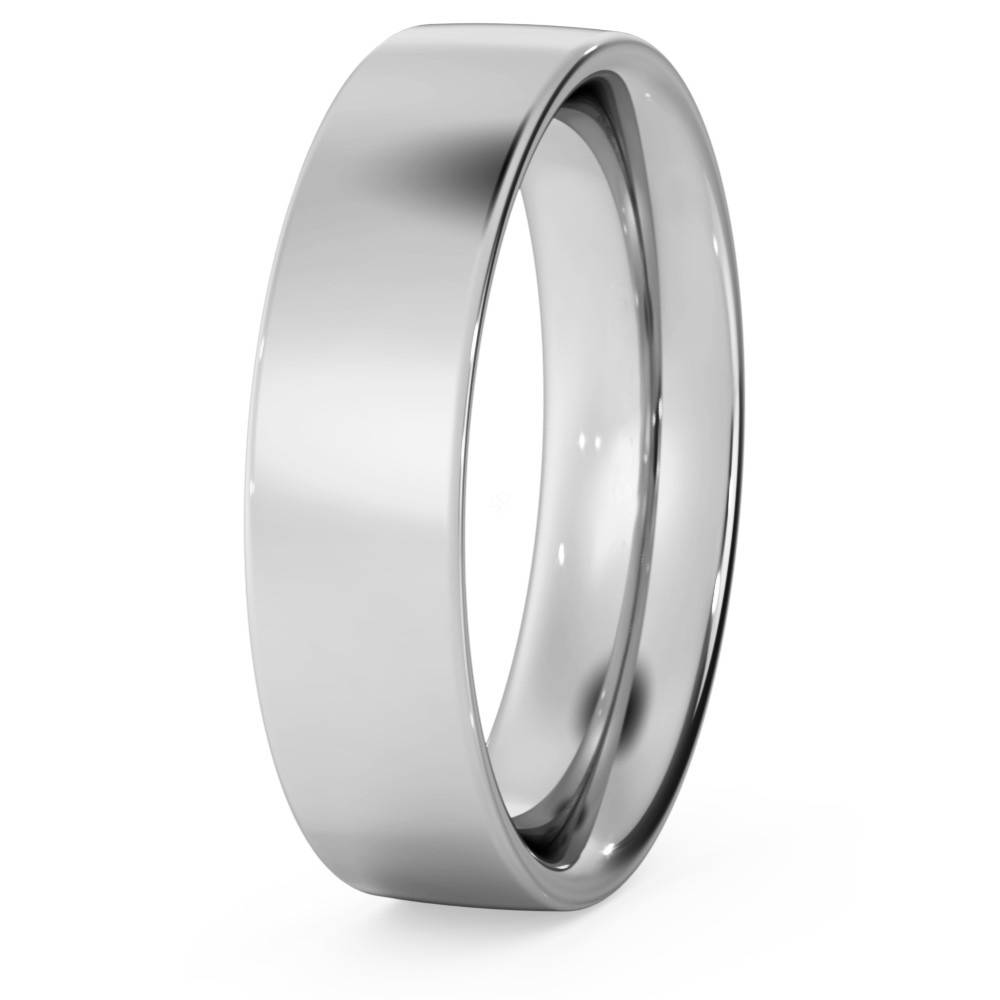 5mm Court Shaped Wedding Band, Size N1/2, Platinum