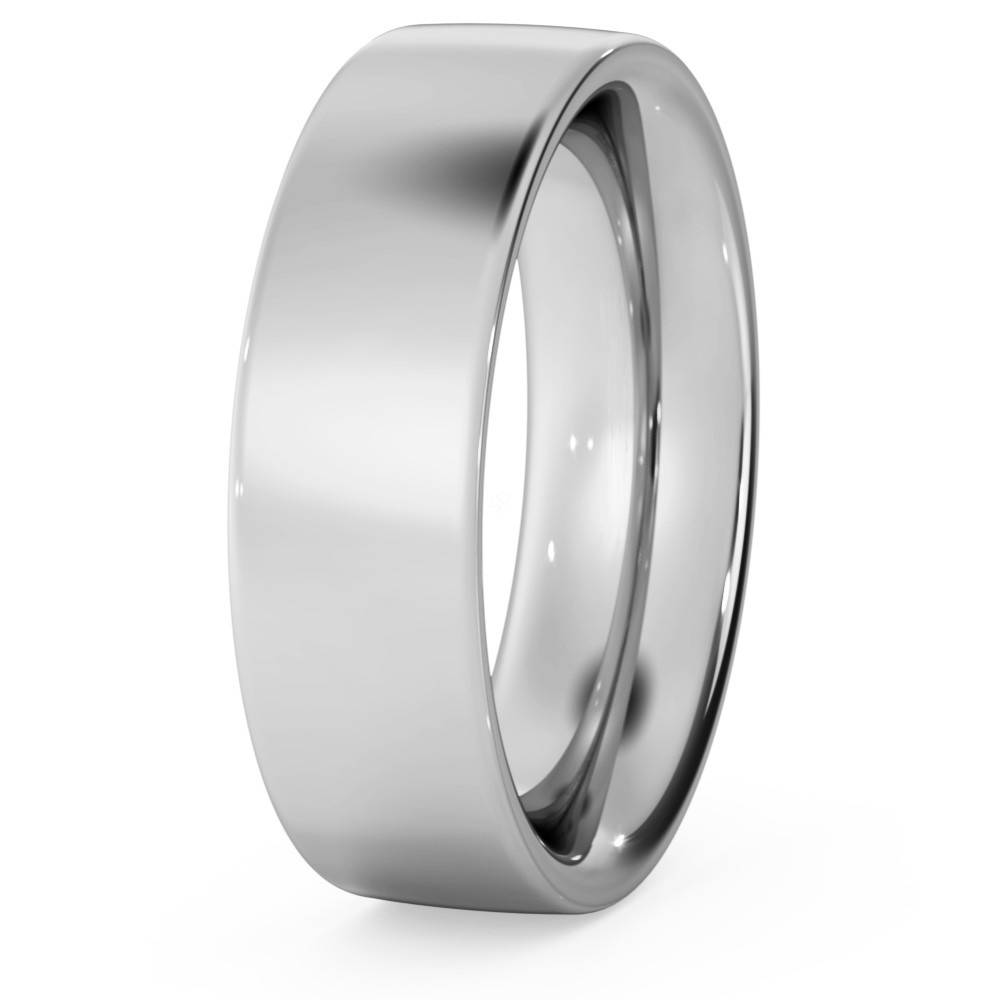 DHFC06H Flat Court Wedding Ring - Heavy weight, 6mm width W