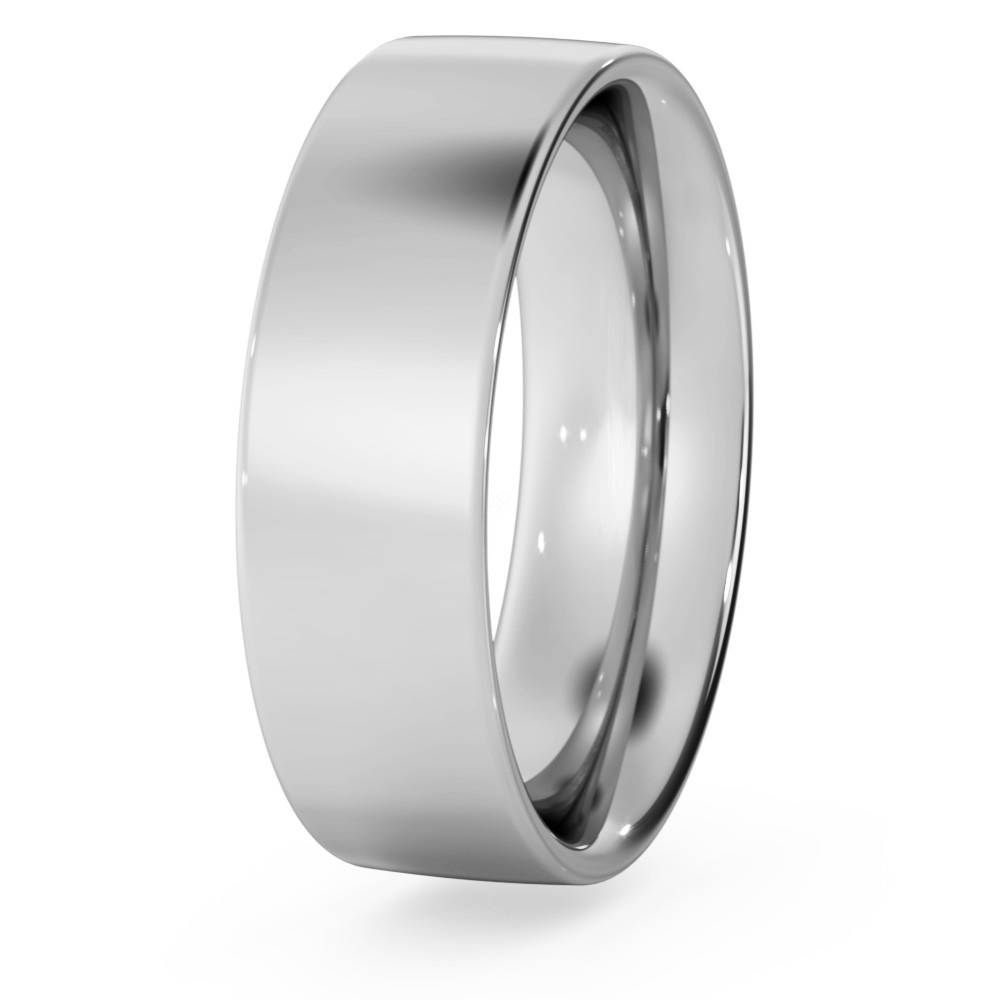 DHFC06M Flat Court Wedding Ring - 6mm width, Medium depth W