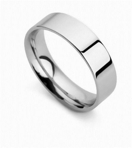 DHFC07 Flat Court Wedding Ring - 7mm width, Thin depth W