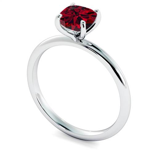 Classic Cushionruby Solitaire Ring Image
