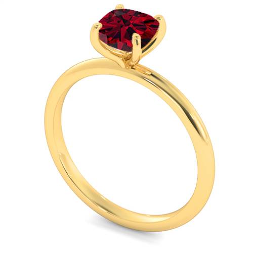 Classic Cushionruby Solitaire Ring Image