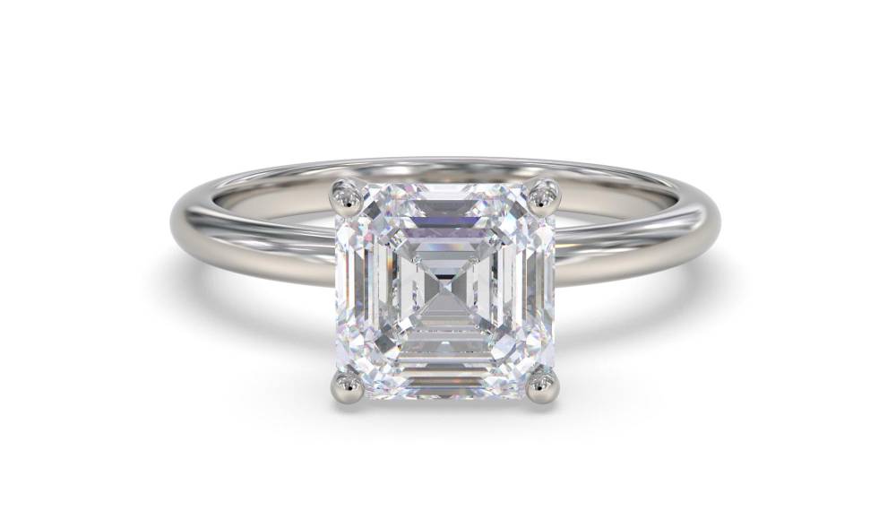 Asscher Diamond Engagement Ring set in Platinum