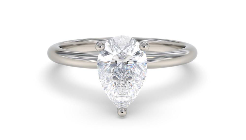 Pear Diamond Engagement Ring set in Platinum