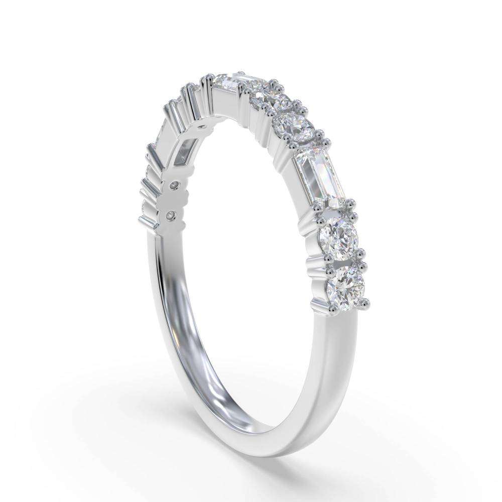 0.35ct Baguette And Round Diamond Alternating Eternity Ring W