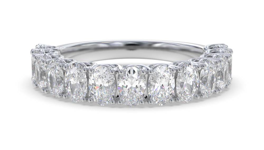 1.10Ct Oval 13 Stone Diamond Ring W