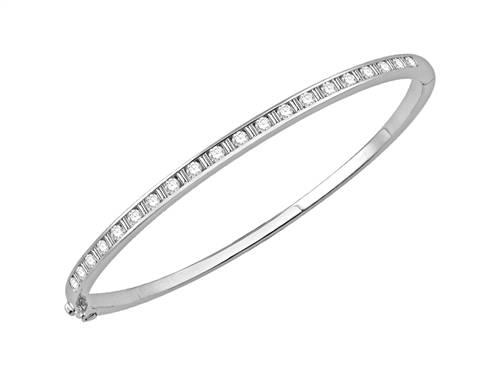 1.00ct VS/EF Elegant Round/Baguette Diamond Set Bangle W