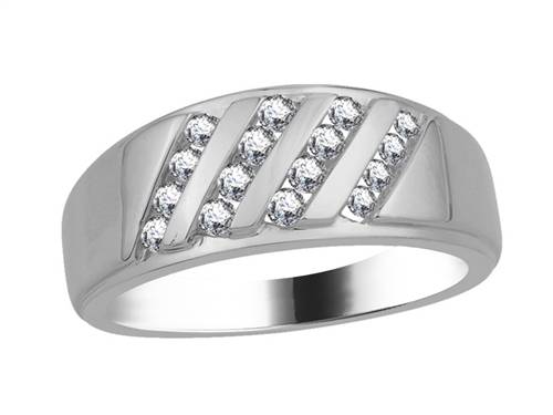 3.5mm Mens Round Diamond Ring W