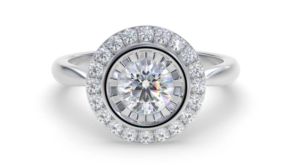 Elegant Round Diamond Cluster Ring W