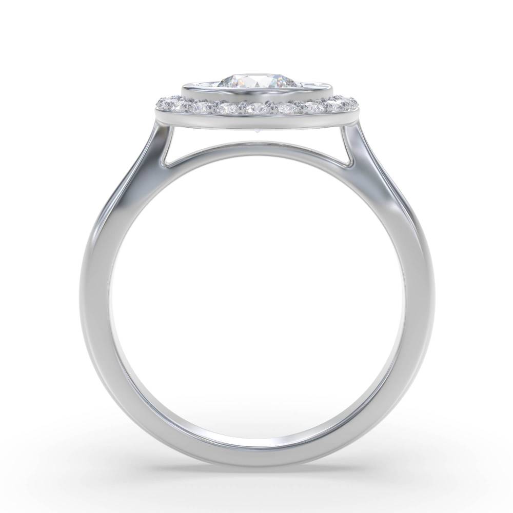 Elegant Round Diamond Cluster Ring W