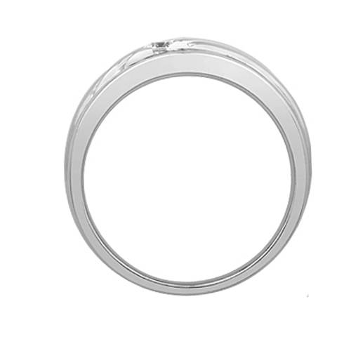 5mm Mens Round Diamond Ring set in White Gold