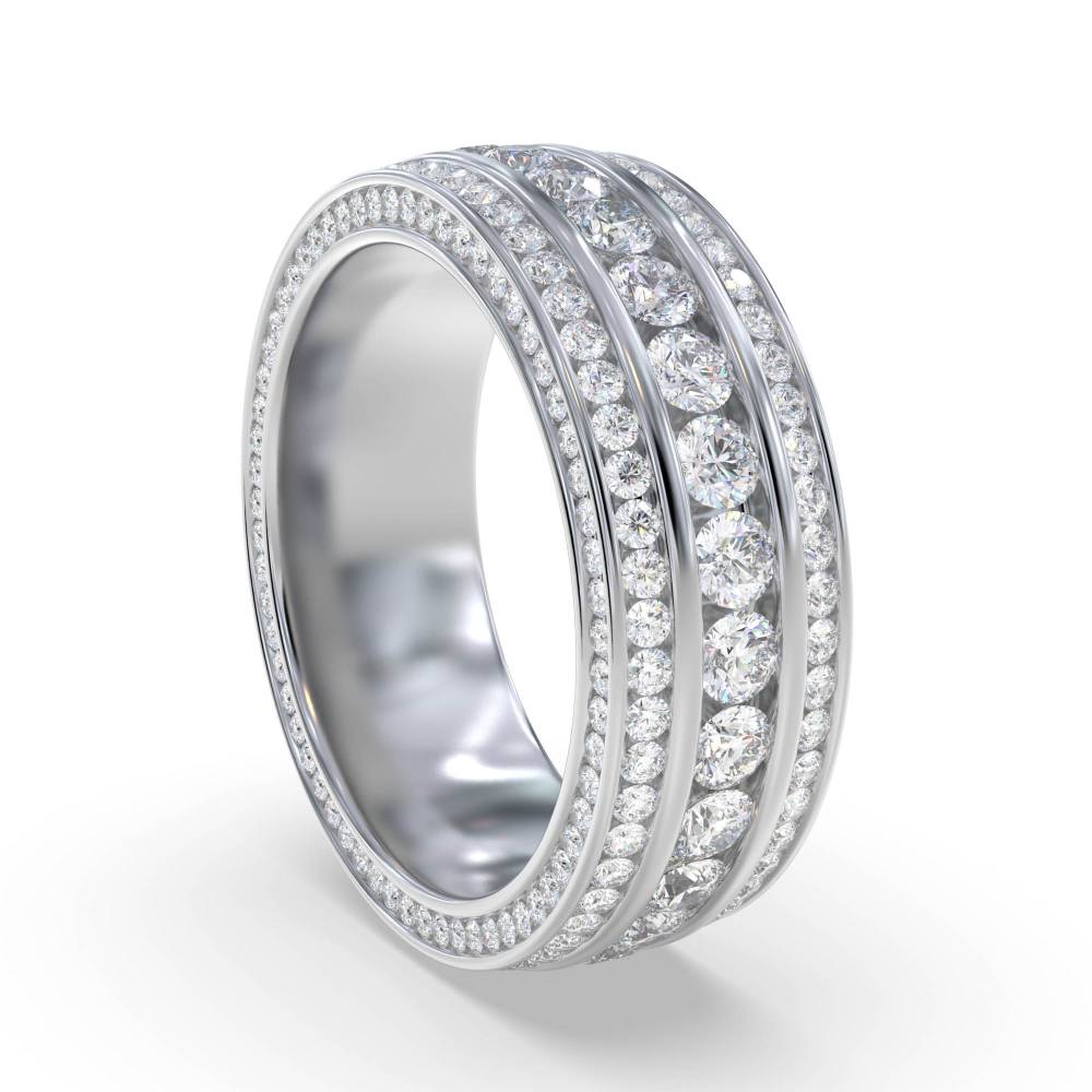 2.50ct 3 Row Diamond Full Eternity/Dress Ring W