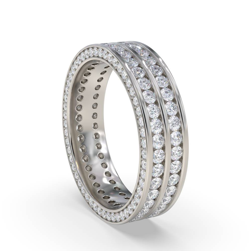 1.50ct 2 Row Diamond Full Eternity/Dress Ring P