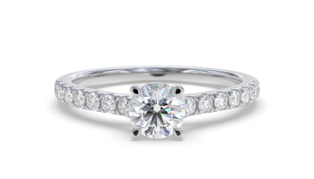 0.45ct SI/H Round Diamond Cluster Ring W