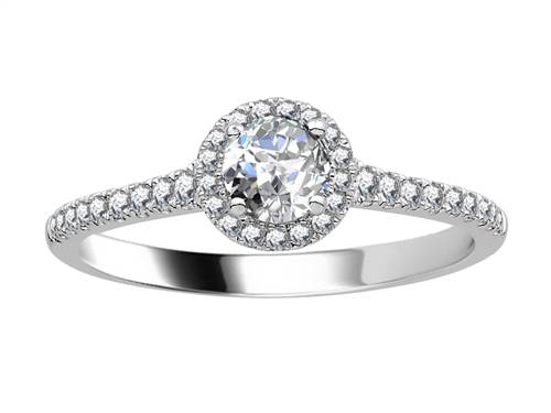 Petite Round Diamond Halo Ring W