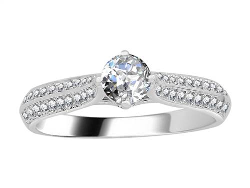 0.60ct VS/FG Petite Round Diamond Shoulder Set Ring W