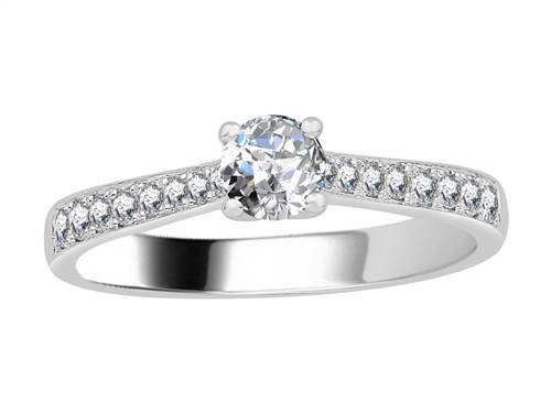 0.50ct VS/FG Petite Round Diamond Shoulder Set Ring W