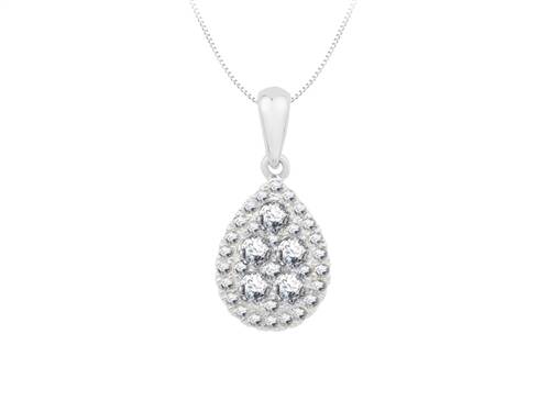 Round Diamond Cluster Pendant W