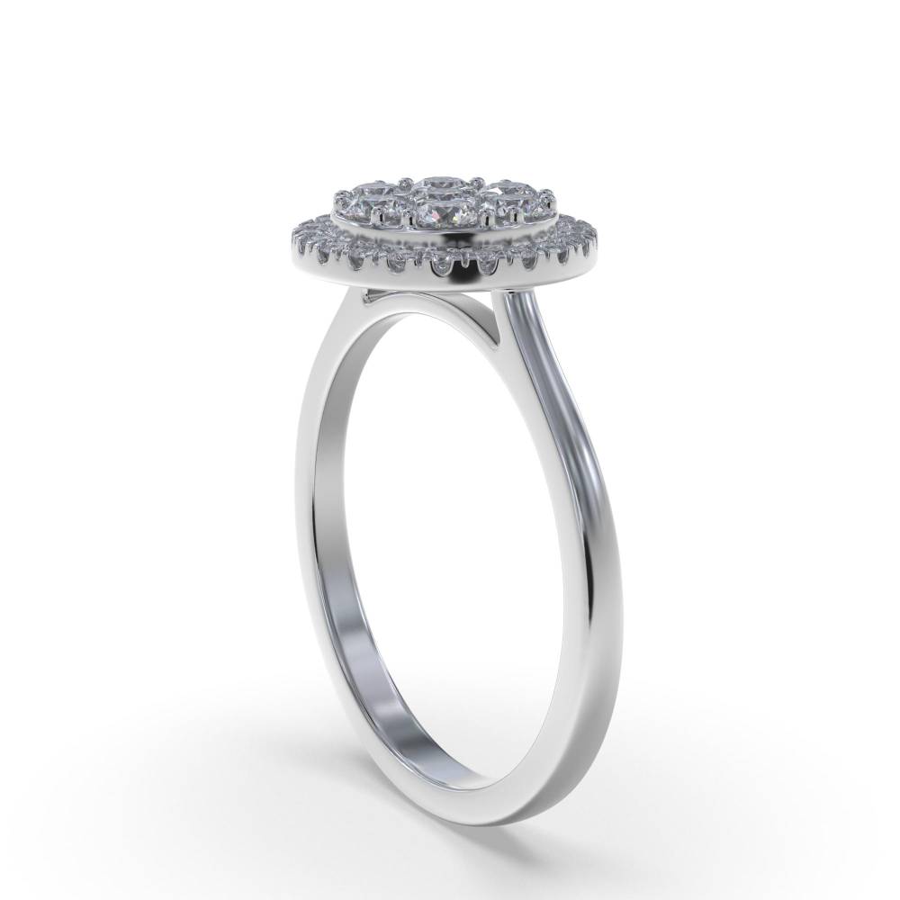 0.50ct Elegant Round Diamond Cluster Ring W