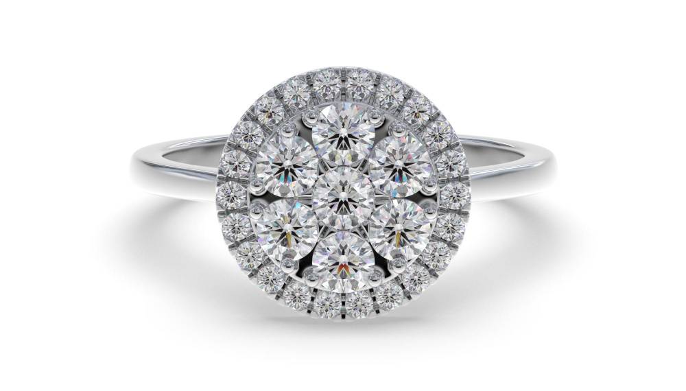 0.50ct Elegant Round Diamond Cluster Ring W