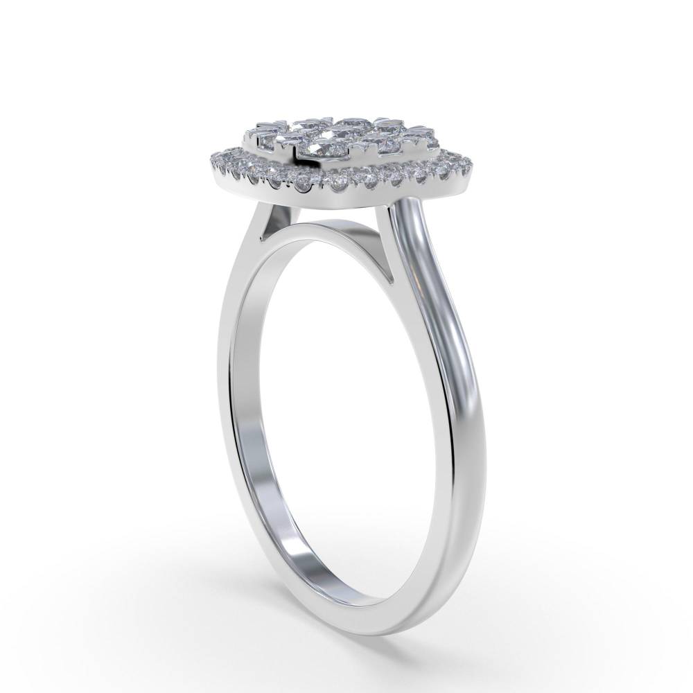 0.50ct Elegant Round Diamond Cluster Ring W