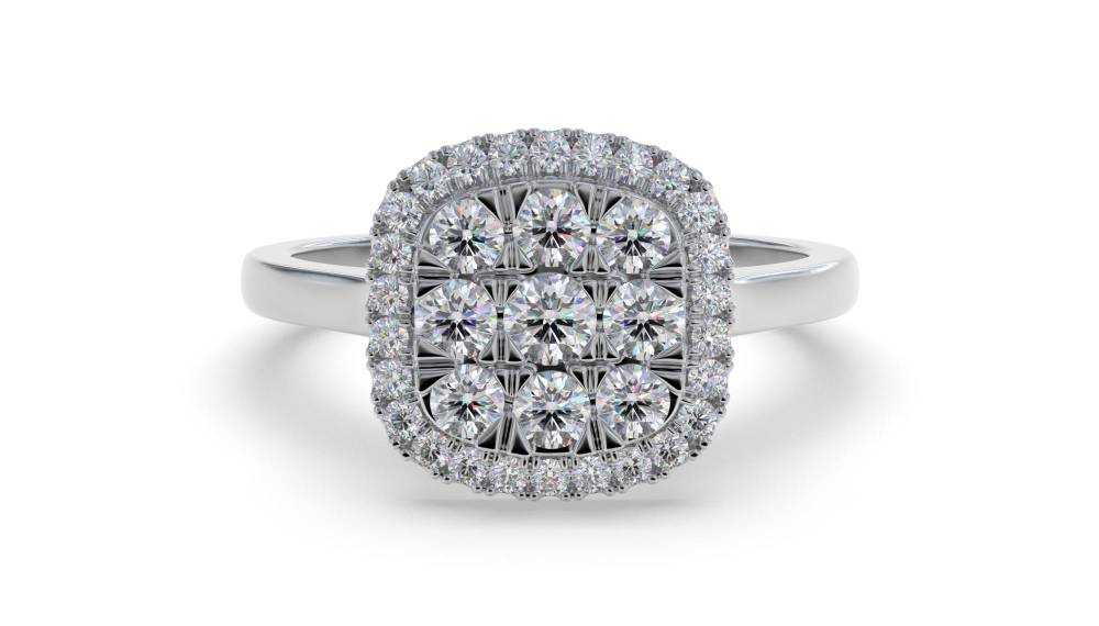 0.50ct Elegant Round Diamond Cluster Ring W