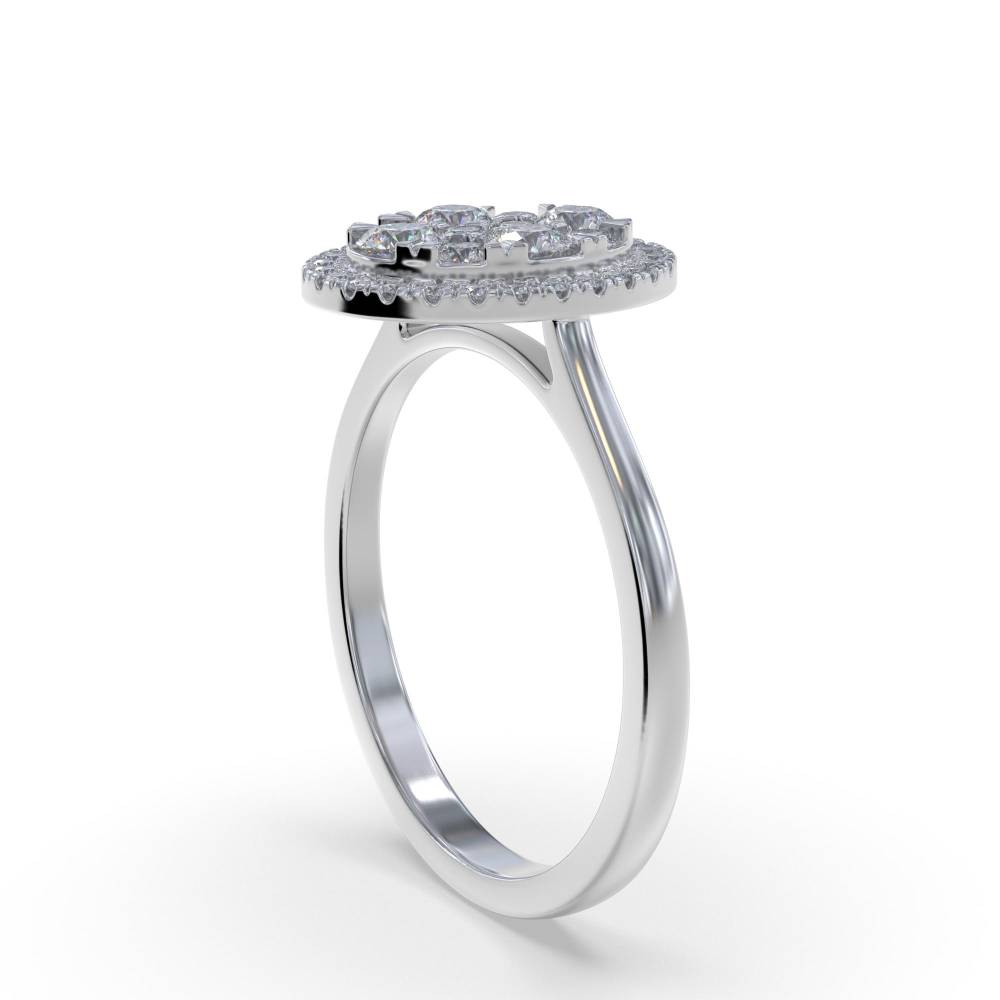 0.50ct Elegant Round Diamond Cluster Ring W