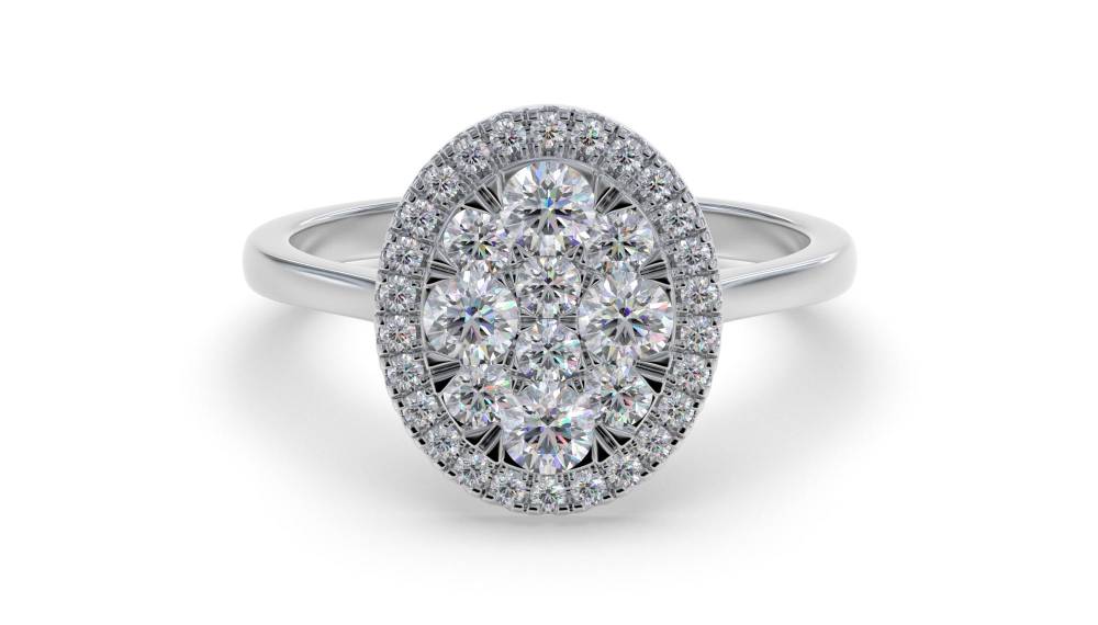 0.50ct Elegant Round Diamond Cluster Ring W