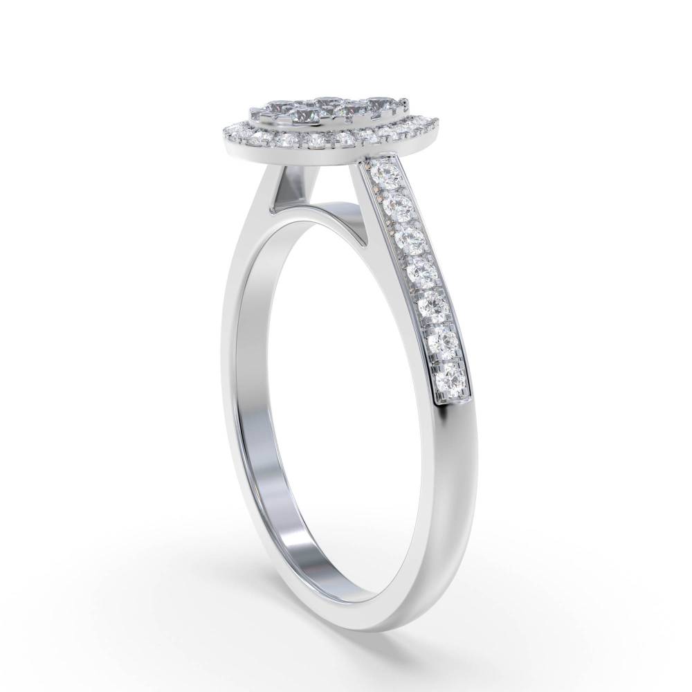 Elegant Round Diamond Cluster Ring W